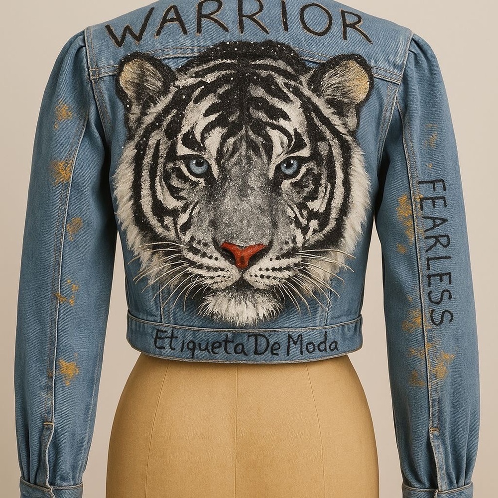 Blue Denim Jacket Etiqueta de Moda